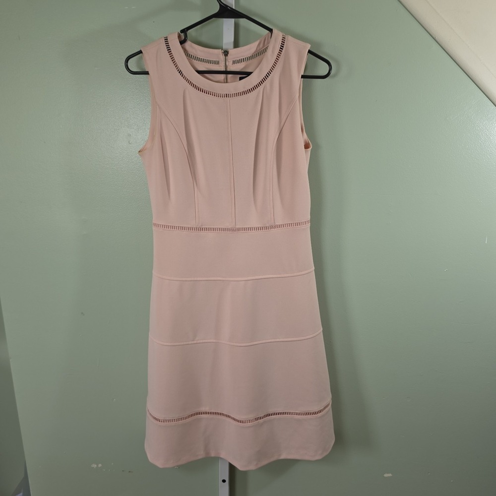 Tommy Hilfiger Women's Scuba Crepe Sleeveless Sheath Dress Size 4 Pink